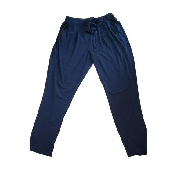 Ellen Tracy Black Drawstring Stretch Pull On Pleated Front Casual Dress Pants - Picture 1 of 4